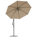 Cantilever Umbrella with LED Lights and Steel Pole in Taupe 300cm - Little and Giant Explorers vidaXL