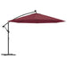 Cantilever Umbrella with LED Lights in Bordeaux Red 350cm - Little and Giant Explorers vidaXL