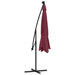 Cantilever Umbrella with LED Lights in Bordeaux Red 350cm - Little and Giant Explorers vidaXL