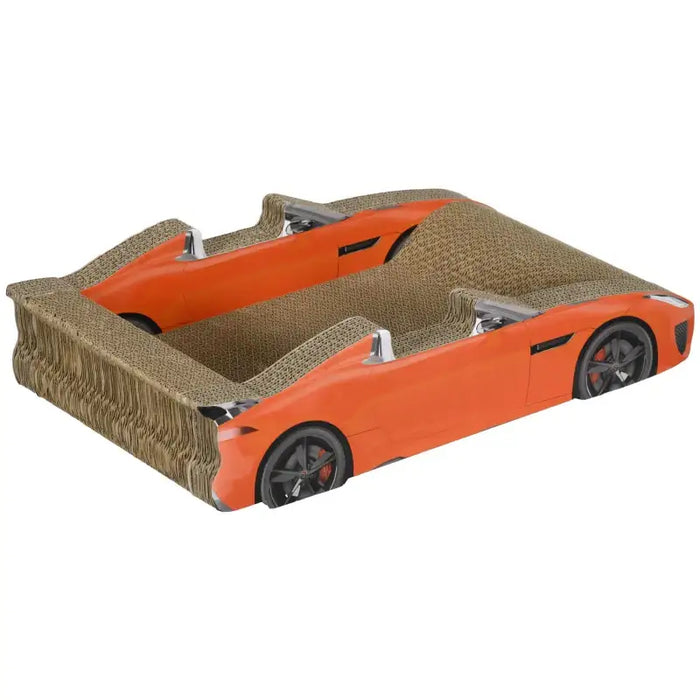 Car-Shaped Cat Scratcher Bed with Catnip | Corrugated Cardboard Design - Fun and Functional PAWHUT - Little and Giant Explorers PawHut