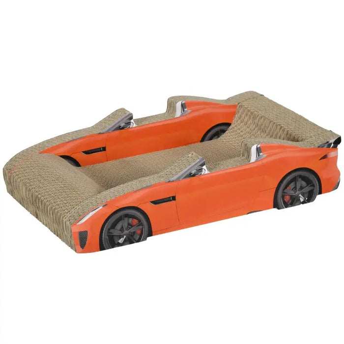 Car-Shaped Cat Scratcher Bed with Catnip | Corrugated Cardboard Design - Fun and Functional PAWHUT - Little and Giant Explorers PawHut