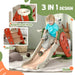 Carrot Themed 3-in-1 Foldable Slide with Basketball Hoop and Climber - Little and Giant Explorers AIYAPLAY