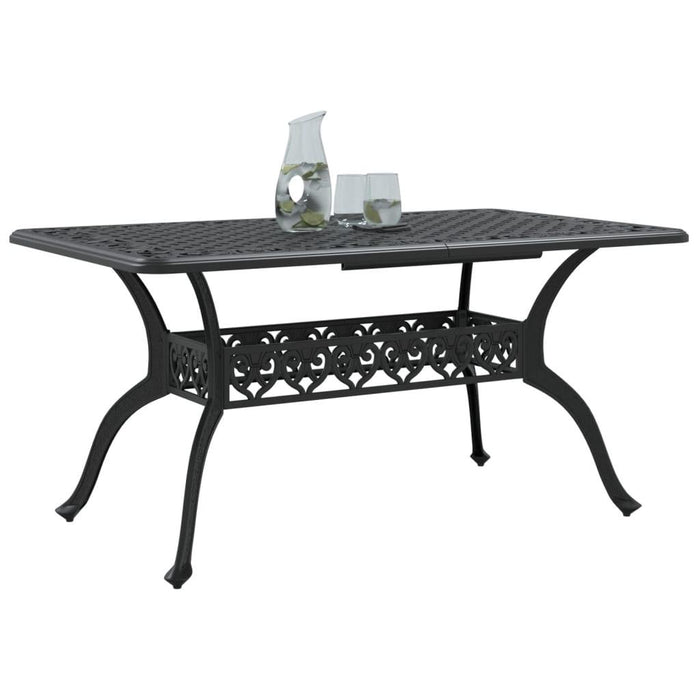 Cast Aluminium Garden Table in Black (150 x 90 x 72cm) - Little and Giant Explorers vidaXL