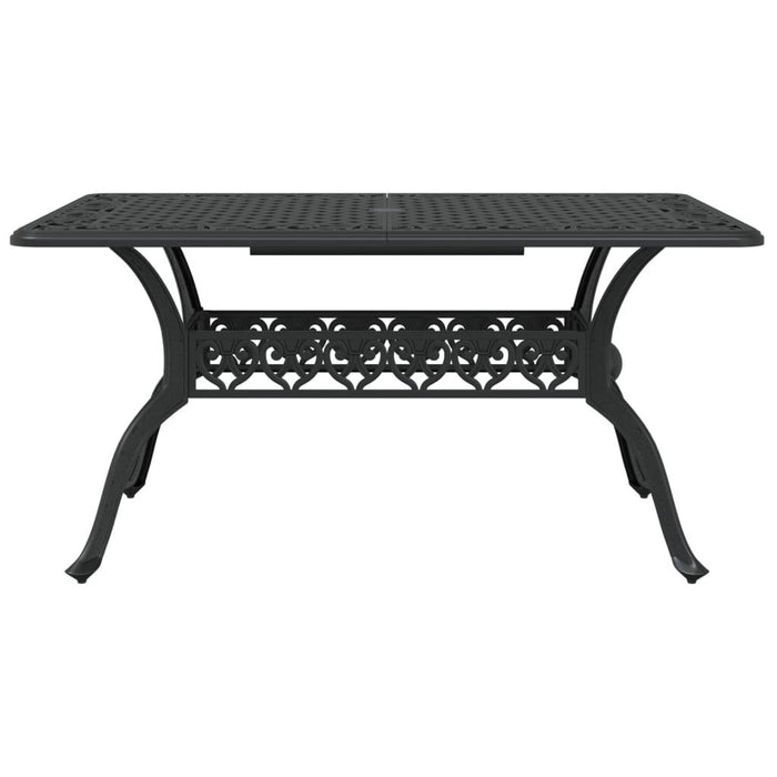 Cast Aluminium Garden Table in Black (150 x 90 x 72cm) - Little and Giant Explorers vidaXL