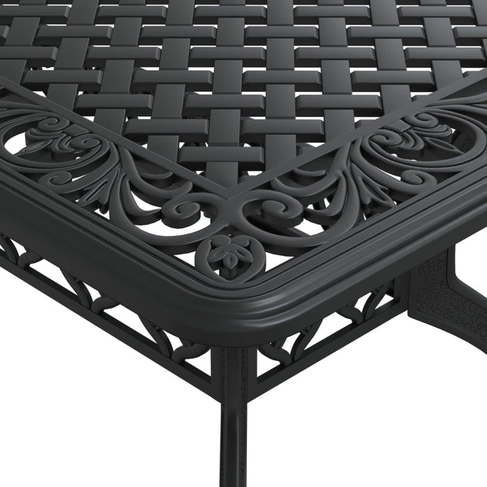 Cast Aluminium Garden Table in Black (150 x 90 x 72cm) - Little and Giant Explorers vidaXL