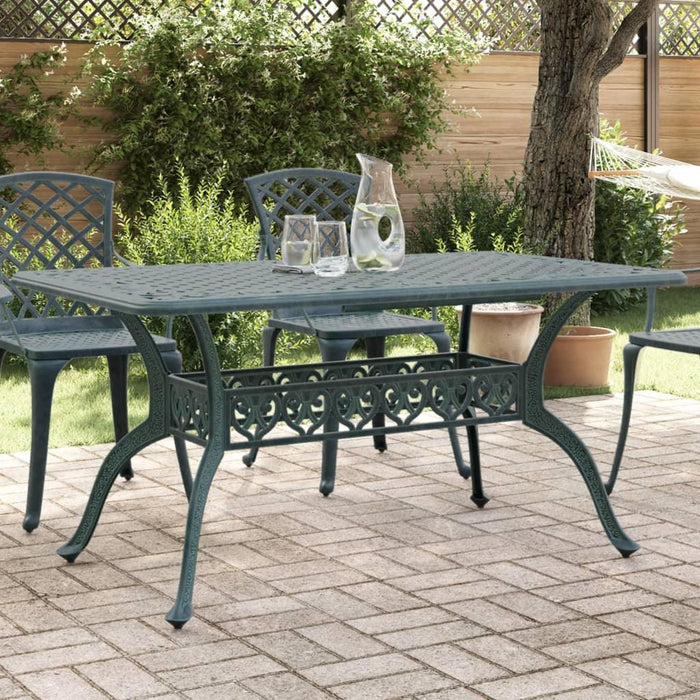 Cast Aluminium Garden Table in Green (150 x 90 x 72cm) - Little and Giant Explorers vidaXL