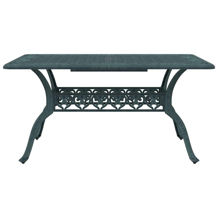 Cast Aluminium Garden Table in Green (150 x 90 x 72cm) - Little and Giant Explorers vidaXL