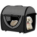 Folding Fabric Soft Pet Crate in Black - Little and Giant Explorers PawHut