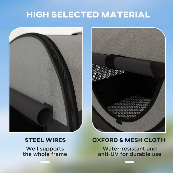 Folding Fabric Soft Pet Crate in Black - Little and Giant Explorers PawHut