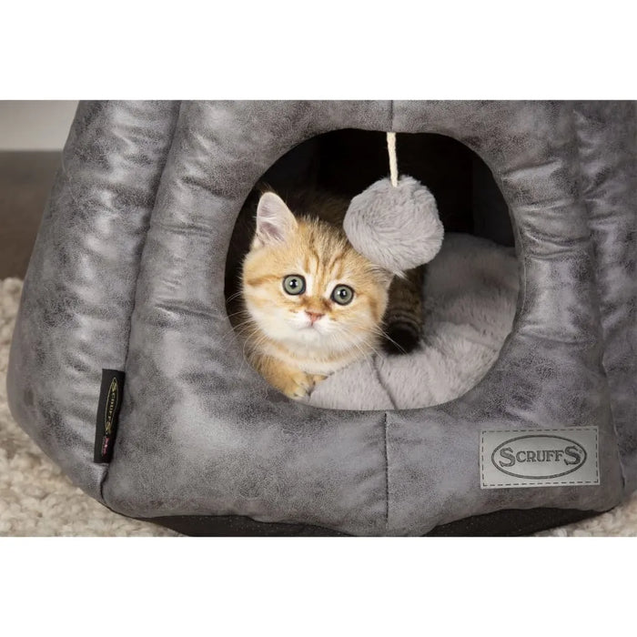 Cat Bed 'Knightsbridge' in Grey (48 x 38cm) - Little and Giant Explorers Scruffs & Tramps