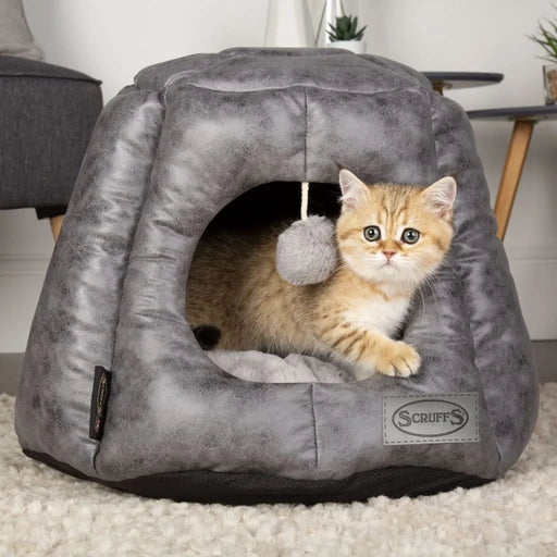 Cat Bed 'Knightsbridge' in Grey (48 x 38cm) - Little and Giant Explorers Scruffs & Tramps