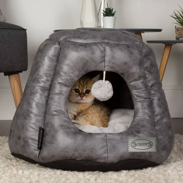 Cat Bed 'Knightsbridge' in Grey (48 x 38cm) - Little and Giant Explorers Scruffs & Tramps