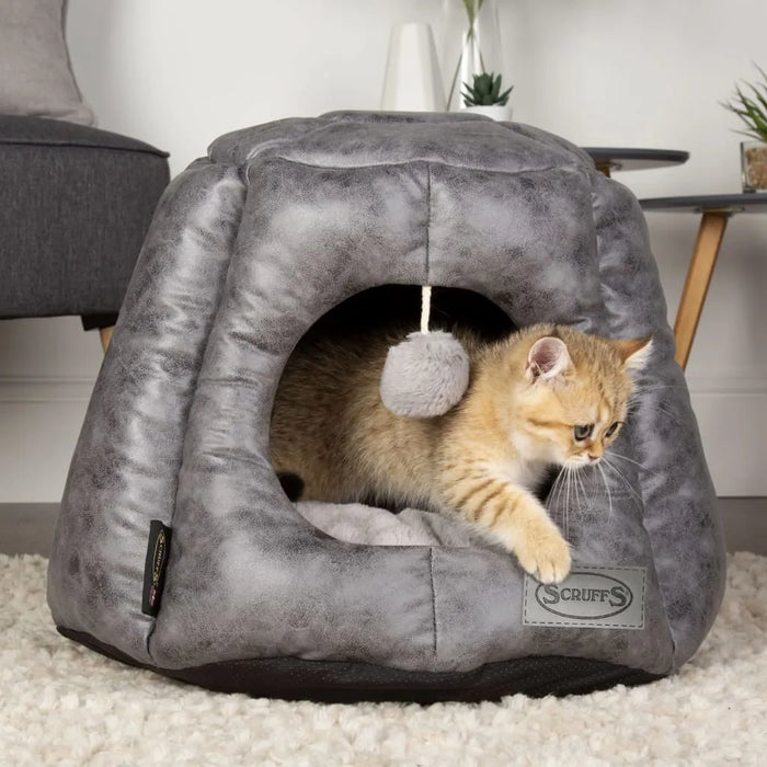 Cat Bed 'Knightsbridge' in Grey (48 x 38cm) - Little and Giant Explorers Scruffs & Tramps