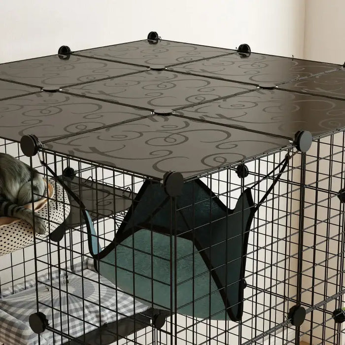 Cat Cage – Four-Tier Customisable Indoor Catio | 1.1m² Play Space - Hammock and Ramps PAWHUT - Little and Giant Explorers PawHut