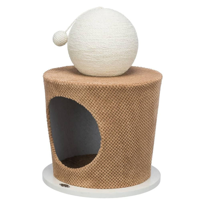 Cat Cuddly Cave with Scratching Ball in Taupe - Little and Giant Explorers TRIXIE