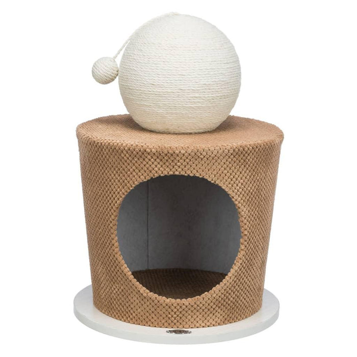 Cat Cuddly Cave with Scratching Ball in Taupe - Little and Giant Explorers TRIXIE