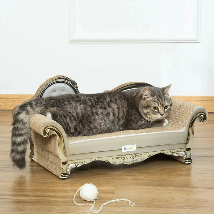 Cat Furniture with Scratching Pad and Catnip in Brown - Little and Giant Explorers PawHut