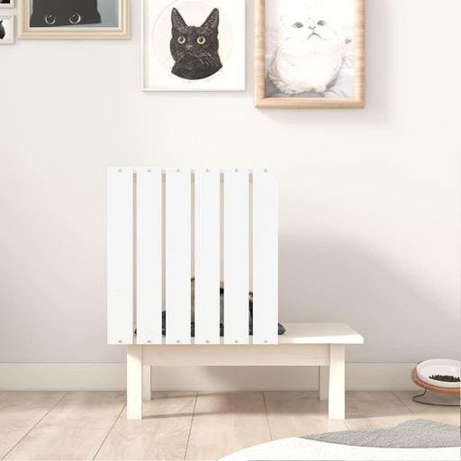 Cat House in White and Solid Wood Pine (60 x 36 x 60cm) - Little and Giant Explorers vidaXL