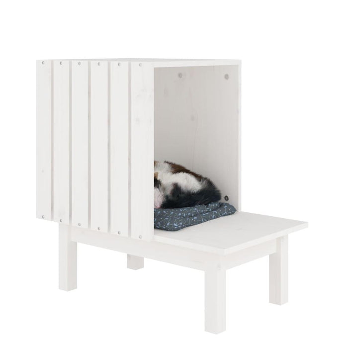 Cat House in White and Solid Wood Pine (60 x 36 x 60cm) - Little and Giant Explorers vidaXL