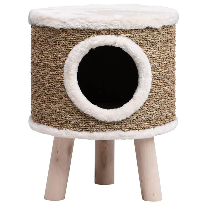 Cat House with Wooden Legs in Seagrass - Little and Giant Explorers vidaXL