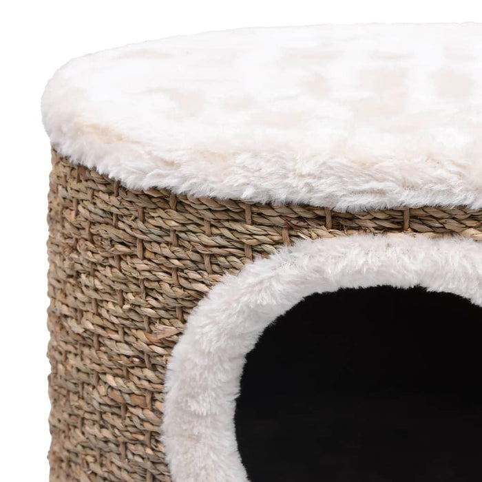 Cat House with Wooden Legs in Seagrass - Little and Giant Explorers vidaXL