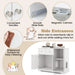 White cat washroom side cabinet with side entrances, convenient handles, smooth glide rails, and waterproof surface