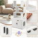 Cat Litter Box Enclosure – White Cabinet | 3 Open Shelves and Adjustable Feet COSTWAY - Little and Giant Explorers Costway