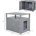 Cat Litter Box Furniture with Storage Shelves – Grey | Hidden Cat House and Cabinet PAWHUT - Little and Giant Explorers PawHut