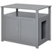 Cat Litter Box Furniture with Storage Shelves – Grey | Hidden Cat House and Cabinet PAWHUT - Little and Giant Explorers PawHut