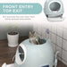 Cat Litter Box Toilet with Litter Scoop Enclosed Drawer in Blue - Little and Giant Explorers PawHut