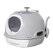 Cat Litter Box Toilet with Litter Scoop Enclosed Drawer in Grey - Little and Giant Explorers PawHut