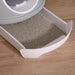 Cat Litter Box Toilet with Litter Scoop Enclosed Drawer in Grey - Little and Giant Explorers PawHut