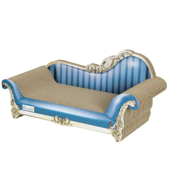 Cat Scratcher Sofa Bed with Catnip | Corrugated Paper Design - Furniture Protection PAWHUT - Little and Giant Explorers PawHut