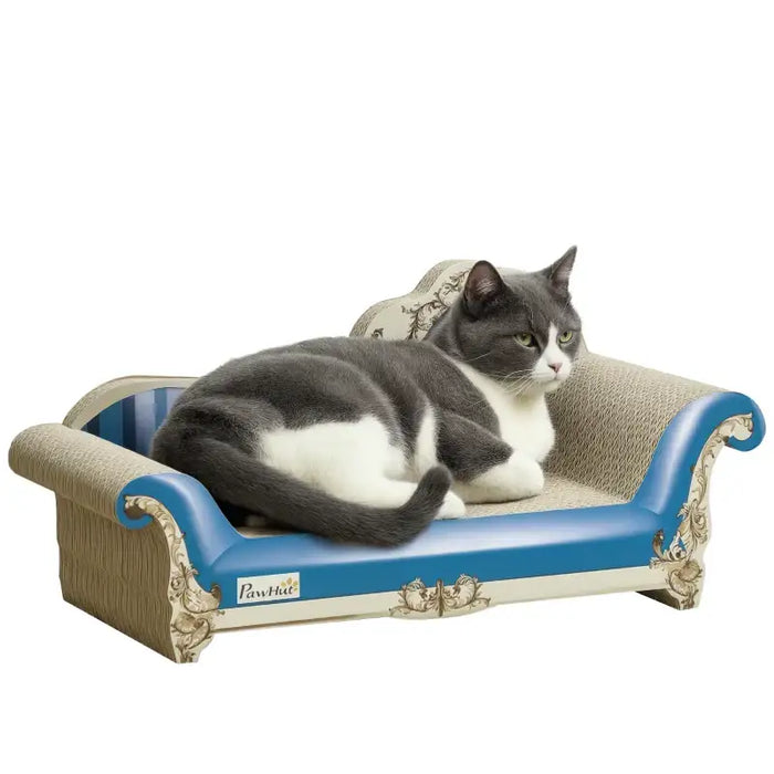 Cat Scratcher Sofa Bed with Catnip | Corrugated Paper Design - Furniture Protection PAWHUT - Little and Giant Explorers PawHut
