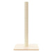 Cream cat scratching post with natural sisal and plush base on white background