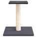 Compact cat scratching post with dark grey platform and natural sisal center column