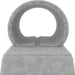 Light grey cat scratching post with plush tunnel on top