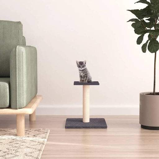 Cat Scratching Post with Platform in Dark Grey - Little and Giant Explorers vidaXL