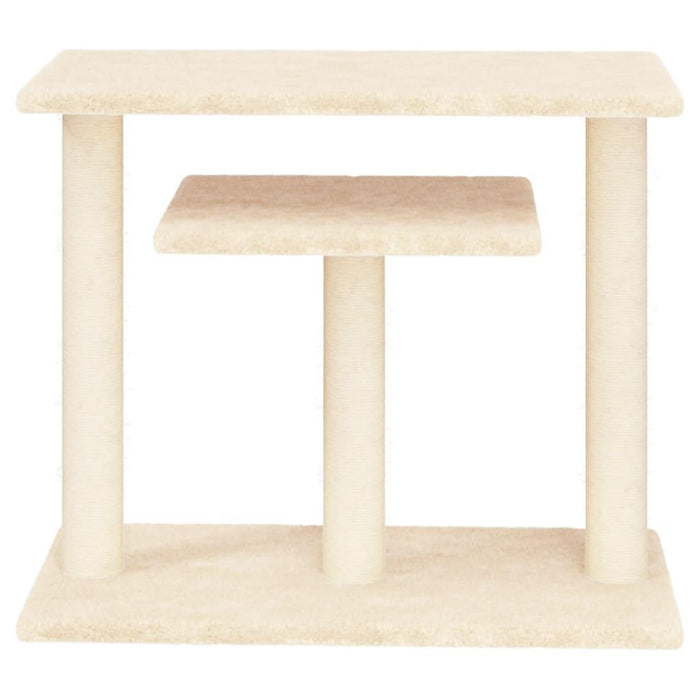 Cat Scratching Posts with Platforms in Cream - Little and Giant Explorers vidaXL