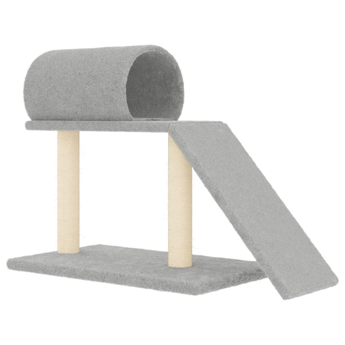 Cat Scratching Posts with Tunnel and Ladder in Light Grey - Little and Giant Explorers vidaXL