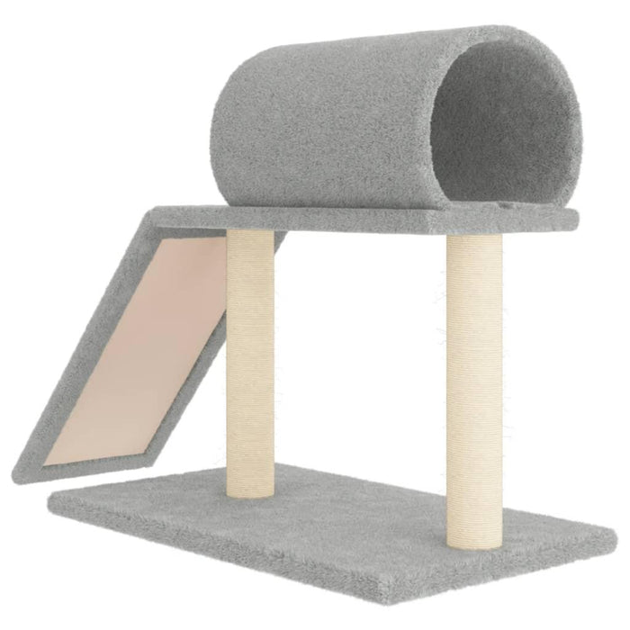 Cat Scratching Posts with Tunnel and Ladder in Light Grey - Little and Giant Explorers vidaXL