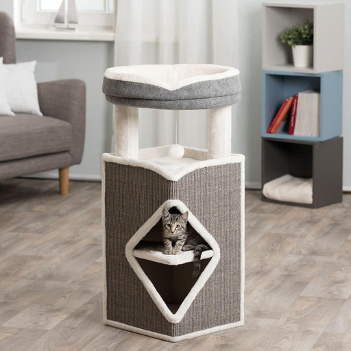 Cat Tower 'Arma' in Grey, Blue and White - Little and Giant Explorers TRIXIE