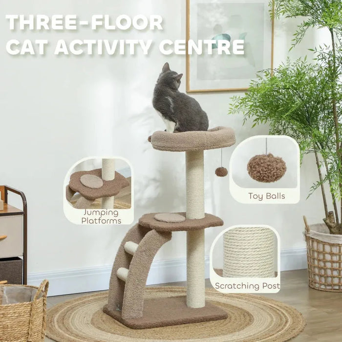 Cat Tower with Sisal Scratching Post 88cm - Little and Giant Explorers PawHut