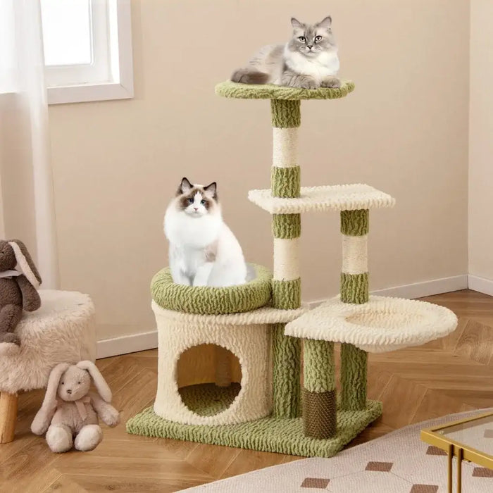 Cat Tree | Multi-Level Design with Integrated Self-Groomer - Little and Giant Explorers Costway