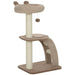 Cat Tree Brown White | Three-Tier with Cosy Cat House - Little and Giant Explorers PawHut