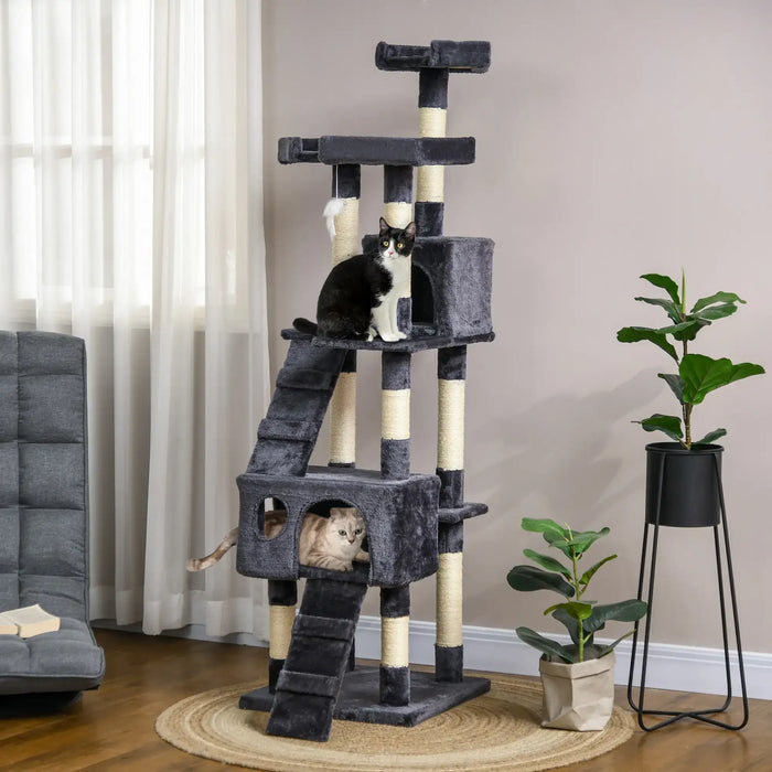 Cat Tree Scratching House | Activity Play Centre - Little and Giant Explorers PawHut