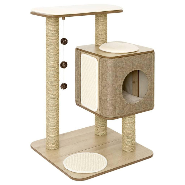 Cat Tree House 'Molly' in Brown - Little and Giant Explorers Jack and Vanilla