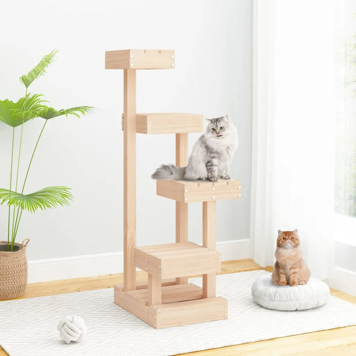 Cat Tree in Solid Wood Pine - Little and Giant Explorers vidaXL