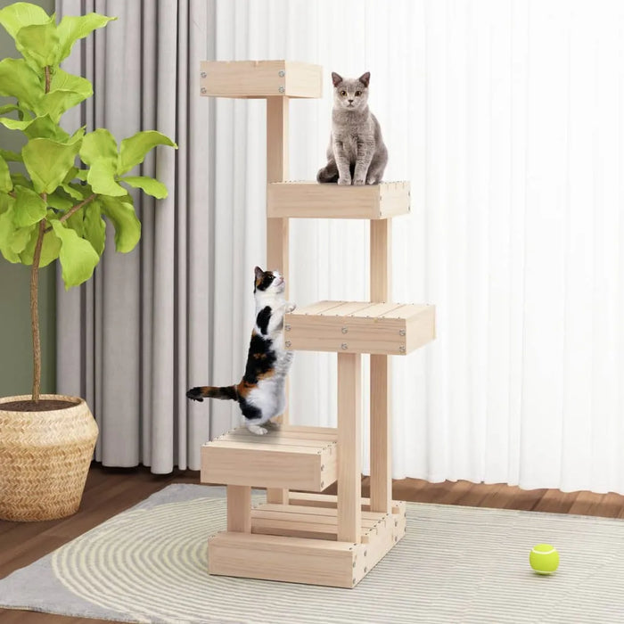 Cat Tree in Solid Wood Pine - Little and Giant Explorers vidaXL