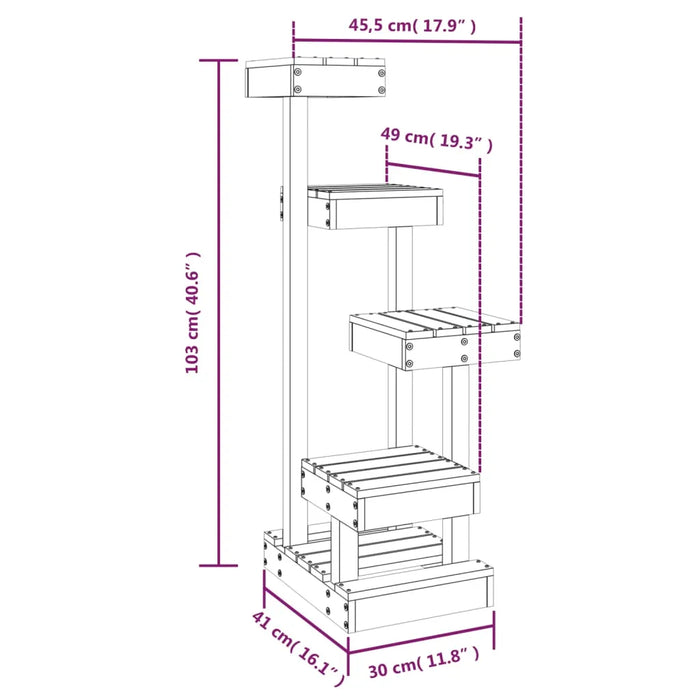 Cat Tree in Solid Wood Pine - Little and Giant Explorers vidaXL